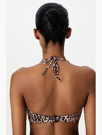 Leo haut de bikini bandeau à motif léopard penti