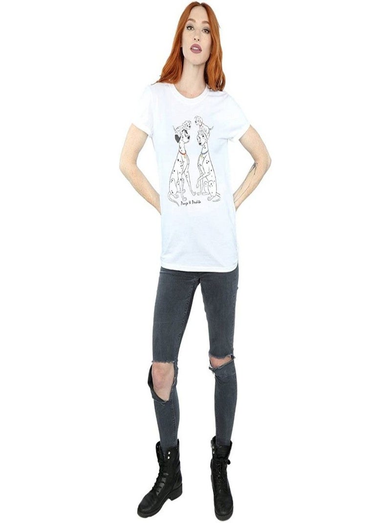 Les 101 Dalmatiens - T-shirt PONGO AND PERDÇaA Blanc - Kiabi