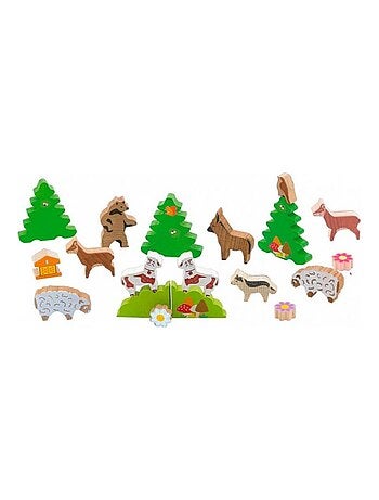 Les animaux de la montagne en bois
