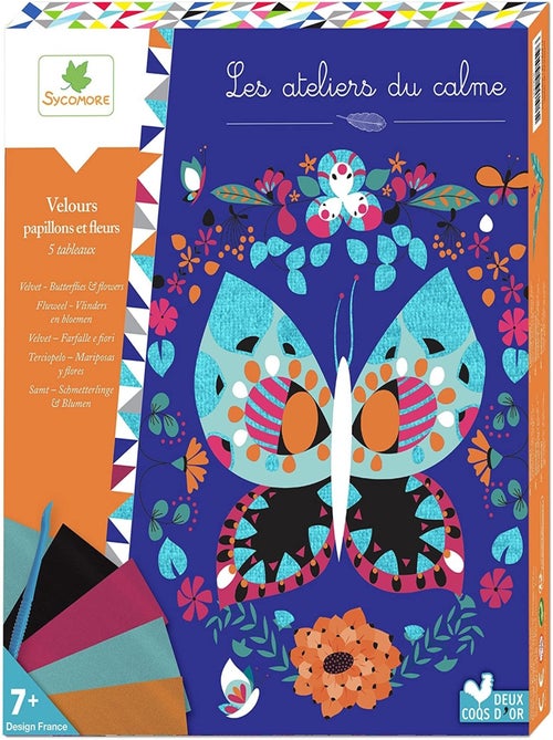 Les Ateliers Du Calme Tableaux Velours Papillons Et Fleurs - Sycomore - Kiabi