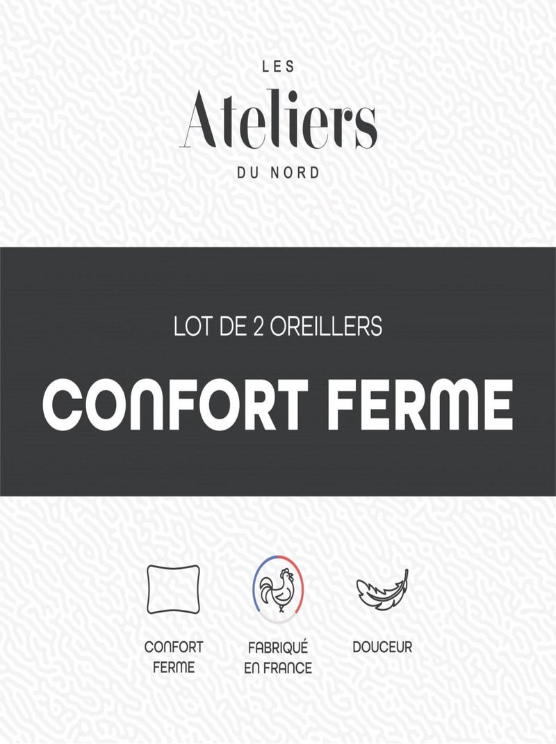 Les Ateliers du Nord - Lot de 2 Oreillers Ferme 60x60cm Blanc - Kiabi