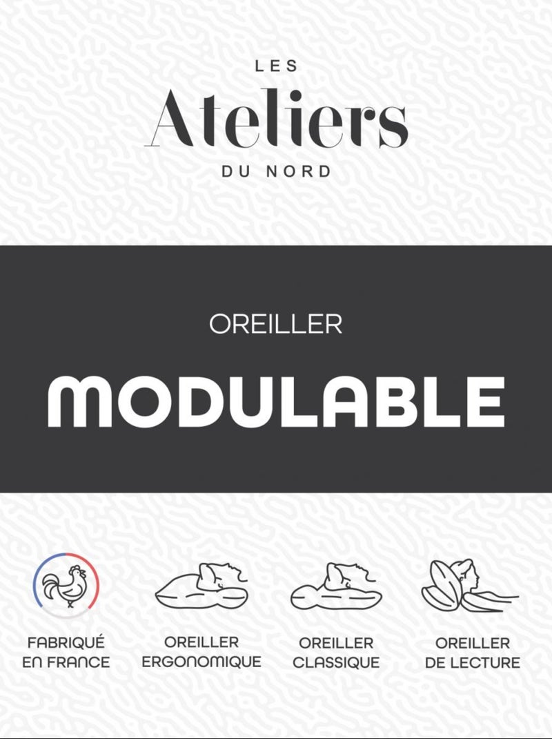 Les Ateliers du Nord - Oreiller modulable 65x65cm Blanc - Kiabi