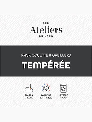 Les Ateliers du Nord - Pack Couette Tempérée + 1 ou 2 oreillers