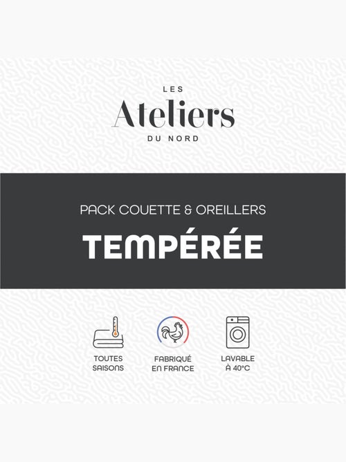 Les Ateliers du Nord - Pack Couette Tempérée + 1 ou 2 oreillers - Kiabi