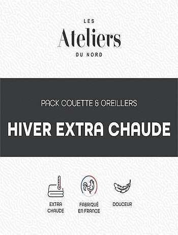 Les Ateliers du Nord - Pack Hiver Couette Très chaude + oreillers