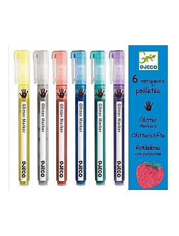 Les Couleurs : 6 Marqueurs Pailletes