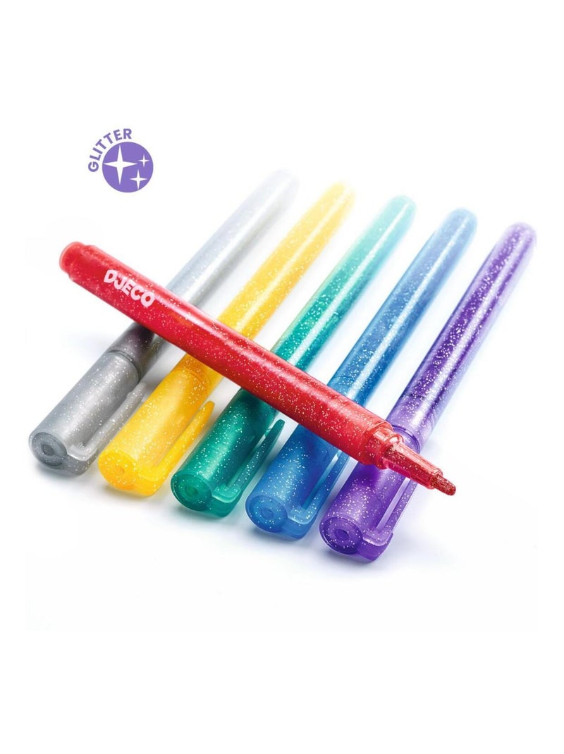 Les Couleurs : 6 Marqueurs Pailletes Multicolore - Kiabi