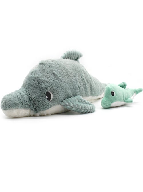 Les Déglingos - Grande peluche Tofou le dauphin maman et bébé - Kiabi
