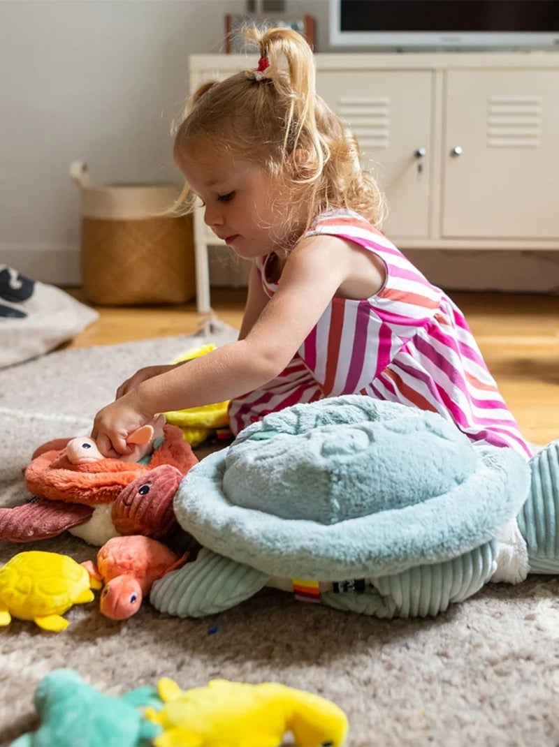 Les Déglingos - Peluche géante Sauvenou tortue maman et bébé Vert d'eau - Kiabi