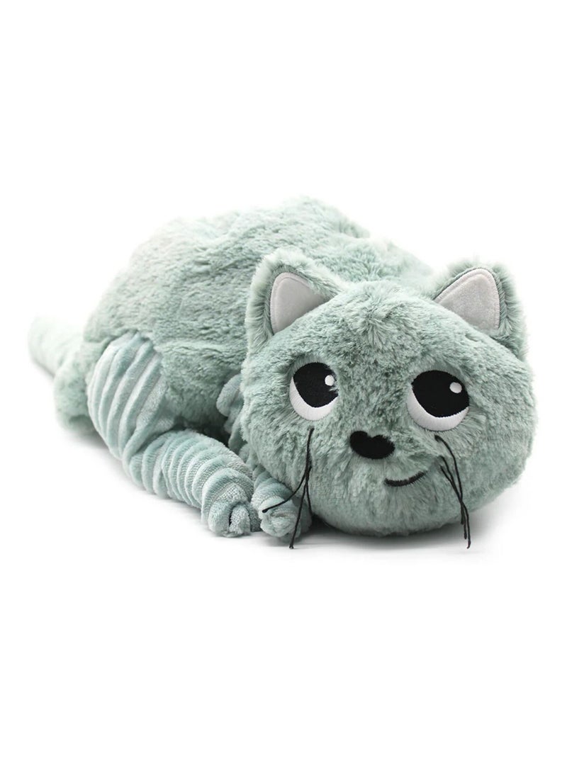 Les Déglingos - Peluche Miaou le chat maman et bébé Vert d'eau - Kiabi