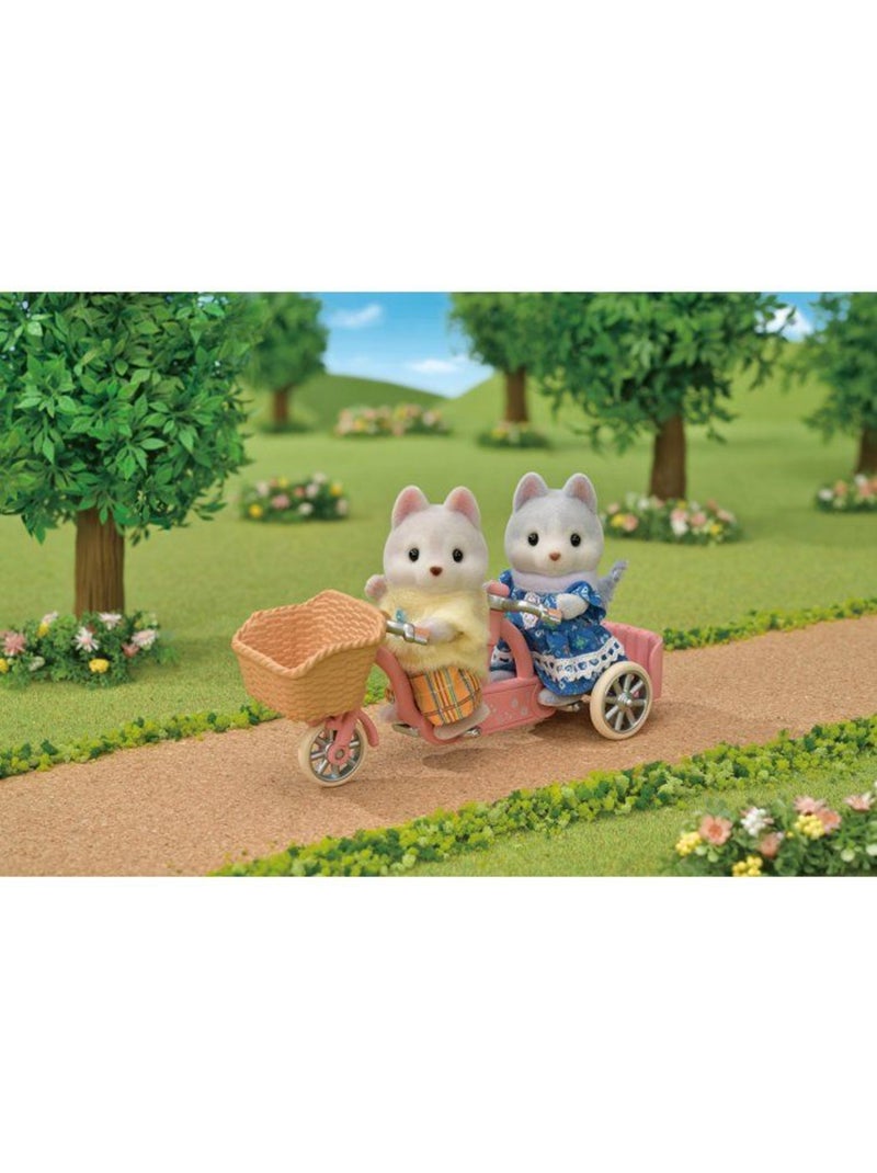 Les frères et sœurs husky et leur tandem - Sylvanian Families - 5637 Bleu - Kiabi