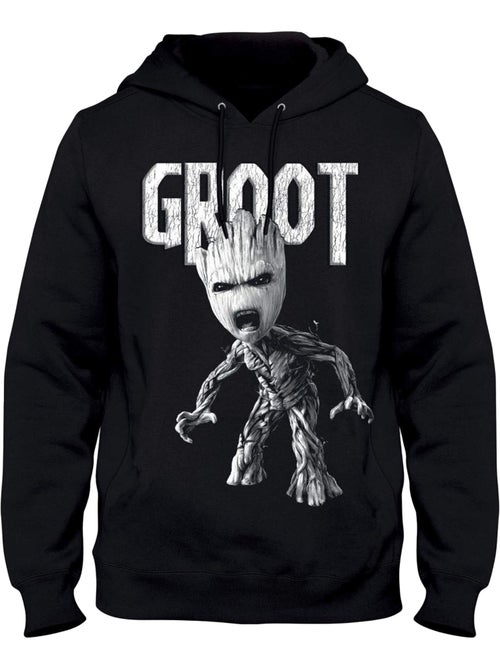 Les Gardiens de la Galaxie - Sweat à capuche motif Groot motif/style En colère (Groot) - Kiabi