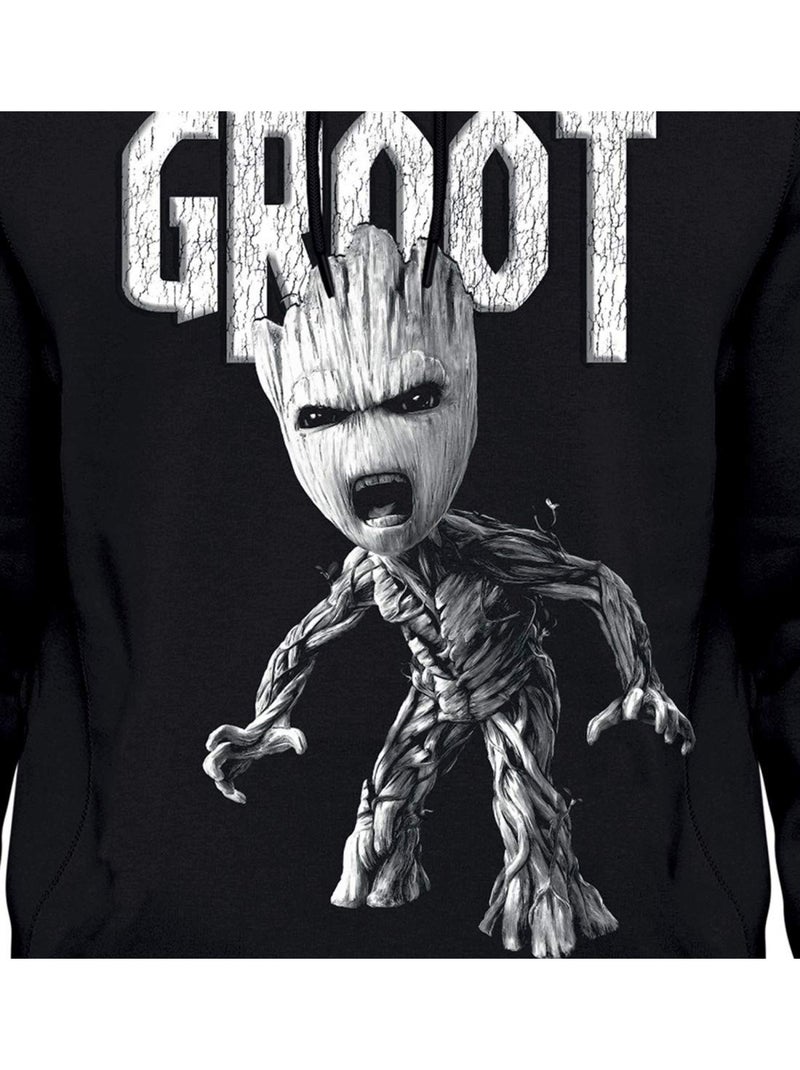 Les Gardiens de la Galaxie - Sweat à capuche motif Groot motif/style En colère (Groot) Noir - Kiabi