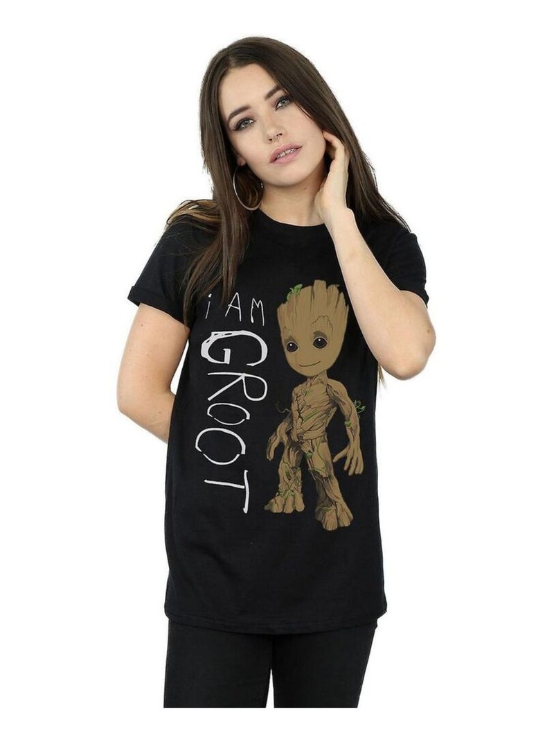 Les Gardiens de la Galaxie - T-shirt AM GROOT (Bébé Groot) Noir - Kiabi