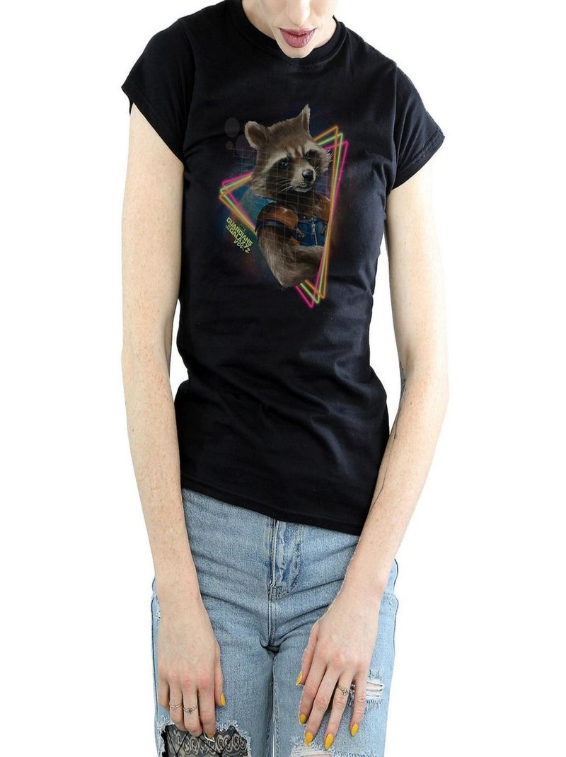 Les Gardiens de la Galaxie - T-shirt (Rocket Raccoon) Noir - Kiabi