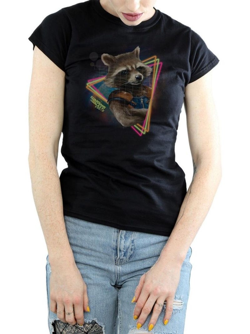 Les Gardiens de la Galaxie - T-shirt (Rocket Raccoon) Noir - Kiabi