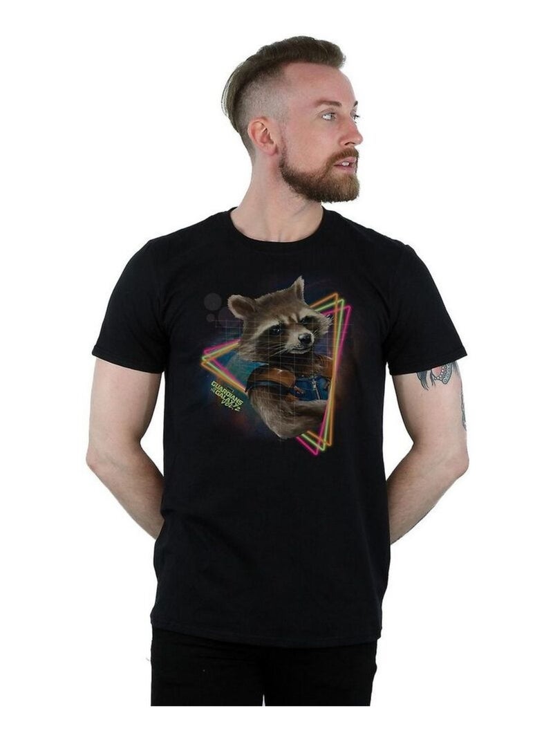 Les Gardiens de la Galaxie - T-shirt (Rocket Raccoon) Noir - Kiabi