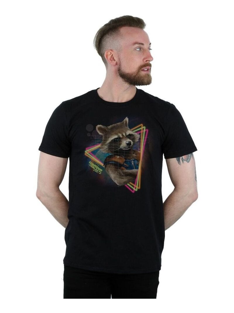 Les Gardiens de la Galaxie - T-shirt (Rocket Raccoon) Noir - Kiabi