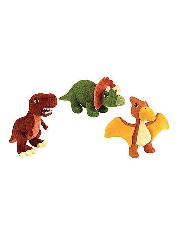Les Jeminosaures Lot De 3 Peluches Trex, Pteranodon, Triceratop 18cm