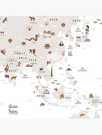 Les Petites Dates - Affiche Carte du monde