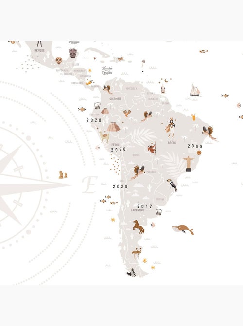 Les Petites Dates - Affiche Carte du monde - Kiabi