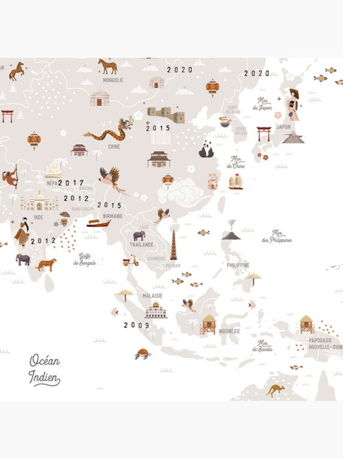 Les Petites Dates - Affiche Carte du monde - Kiabi