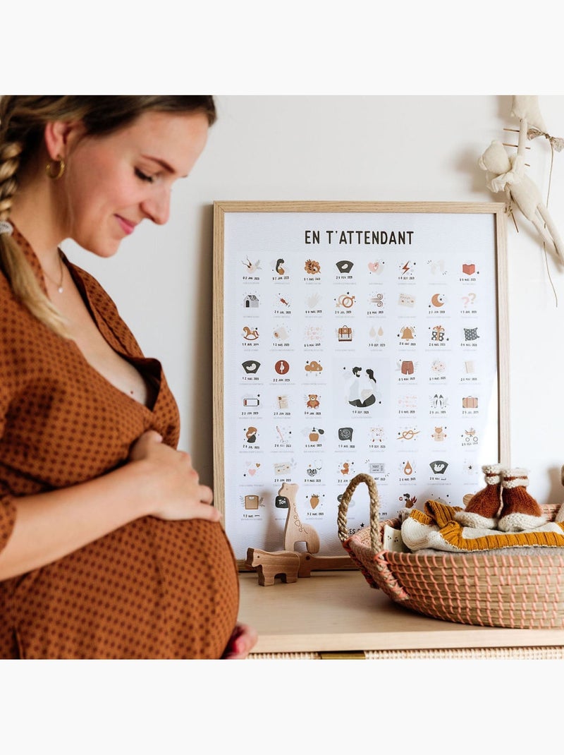 Les Petites Dates - Affiche En t'attendant Originale Multicolore - Kiabi