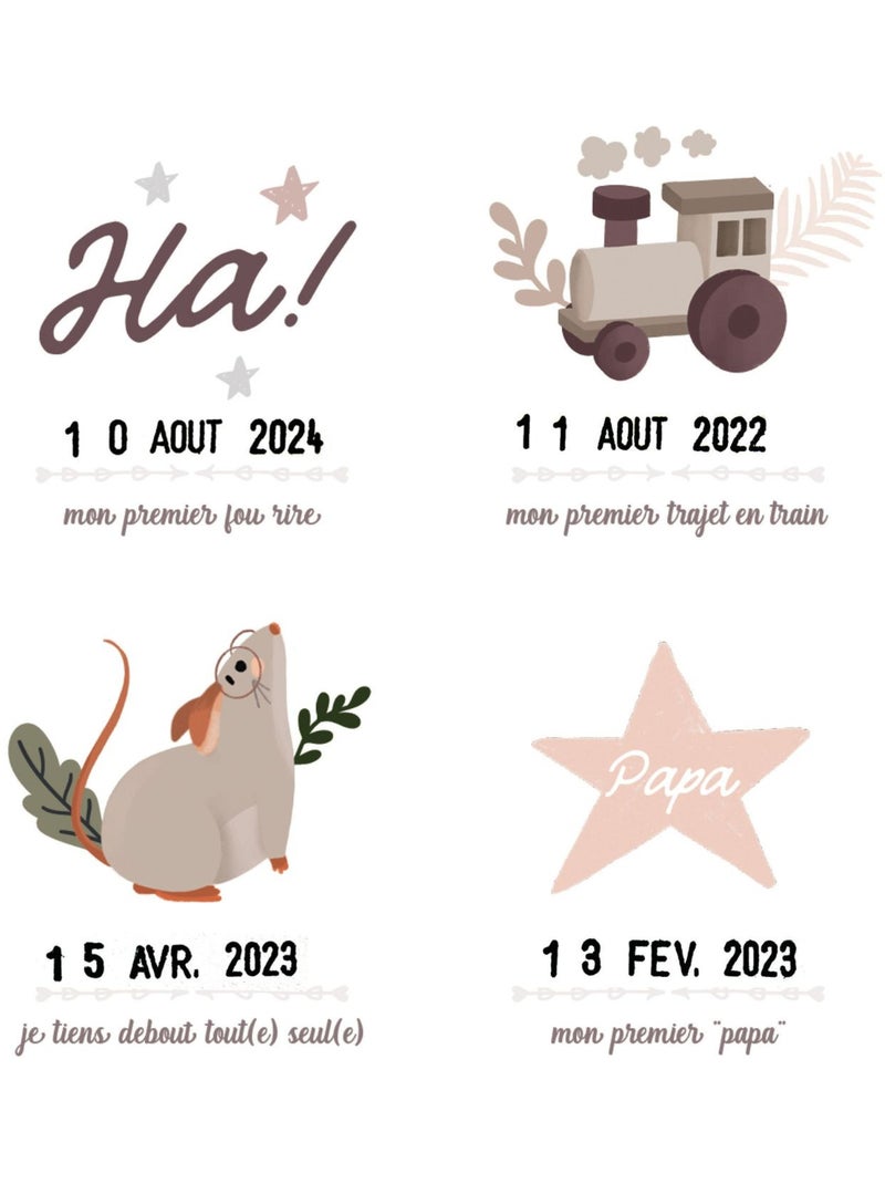 Les Petites Dates - Affiche Mes Premières Fois Souris Rose - Kiabi