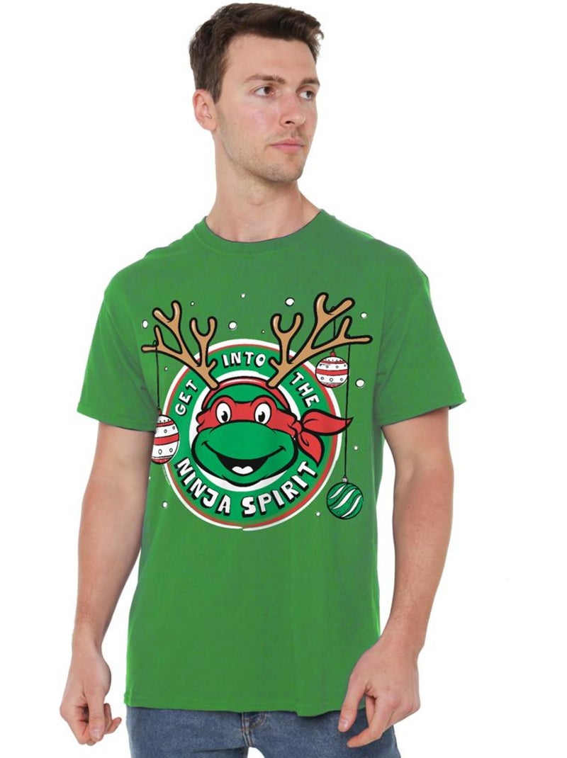 Les Tortues Ninja - T-shirt NINJA CHRISTMAS SPIRIT Vert émeraude - Kiabi