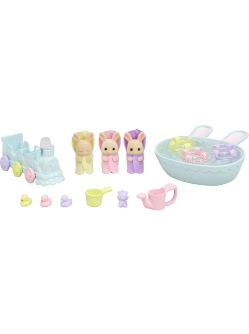 Les triplés lapin crème et accessoires de bain - sylvanian families - 5707 - Kiabi