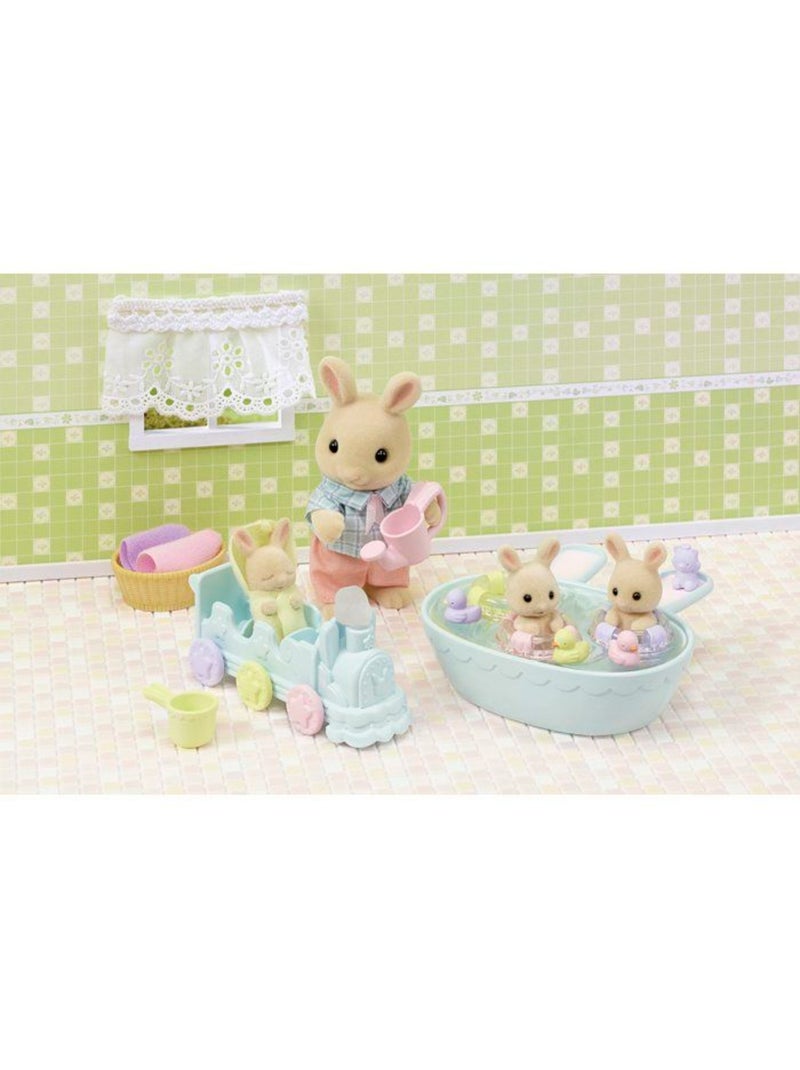 Les triplés lapin crème et accessoires de bain - sylvanian families - 5707 Blanc - Kiabi