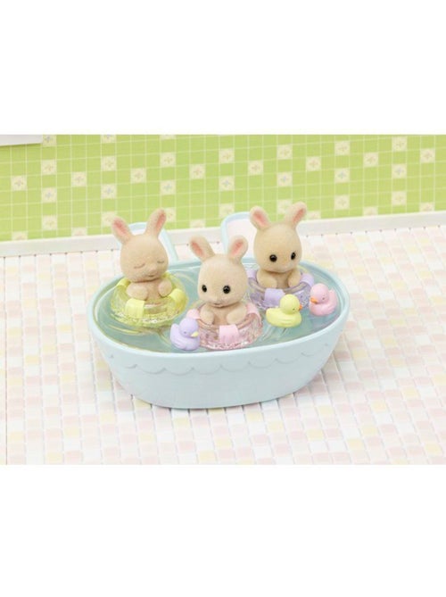 Les triplés lapin crème et accessoires de bain - sylvanian families - 5707 - Kiabi