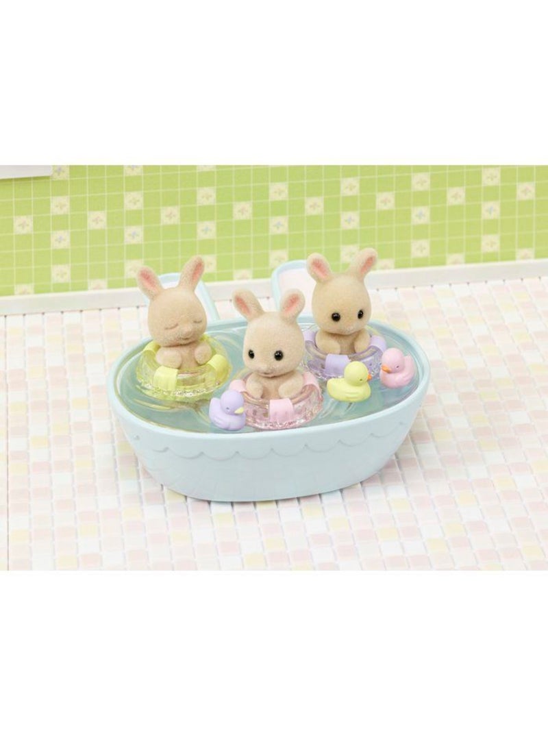 Les triplés lapin crème et accessoires de bain - sylvanian families - 5707 Blanc - Kiabi