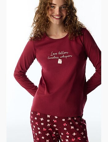 Letters ensemble de pyjama à motif oiseaux et manches longues penti