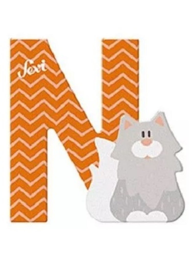Lettre N - Chat Norvégien Orange - Kiabi