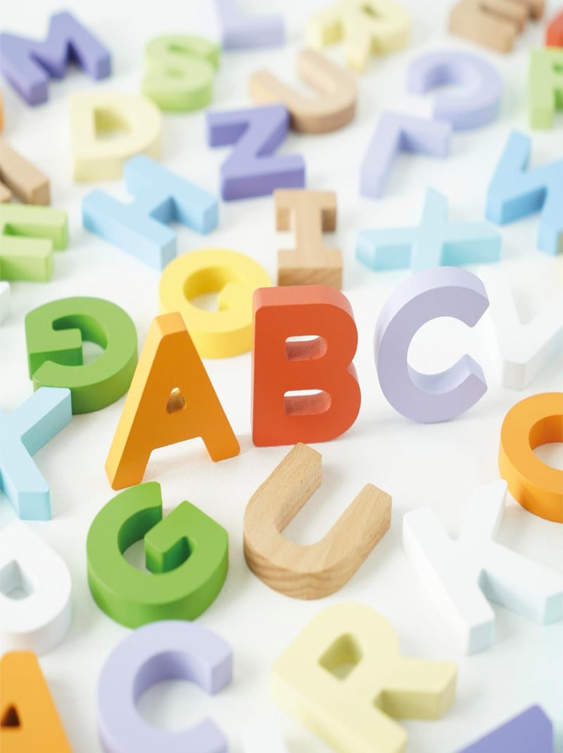 Lettres de l'alphabet en bois Bleu - Kiabi
