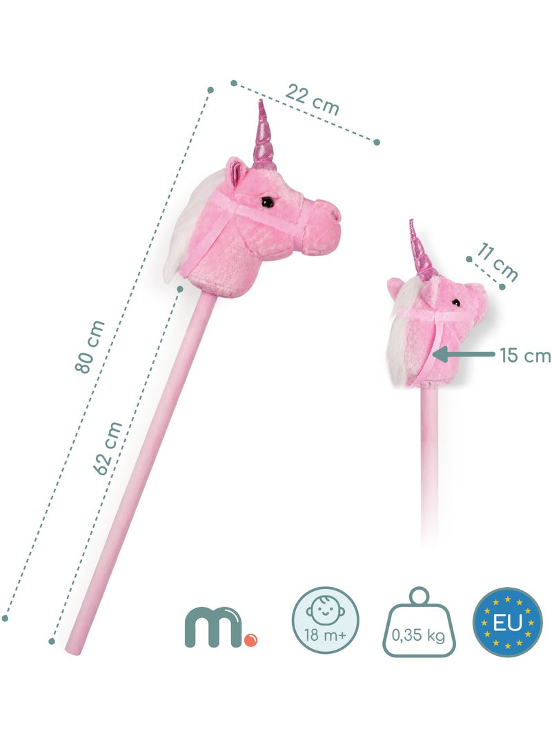 Licorne à bâton hobby horse peluche douce mamabrum dès 18 mois 80 cm N/A - Kiabi