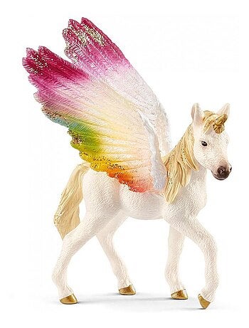 Licorne ailée arc-en-ciel, poulain