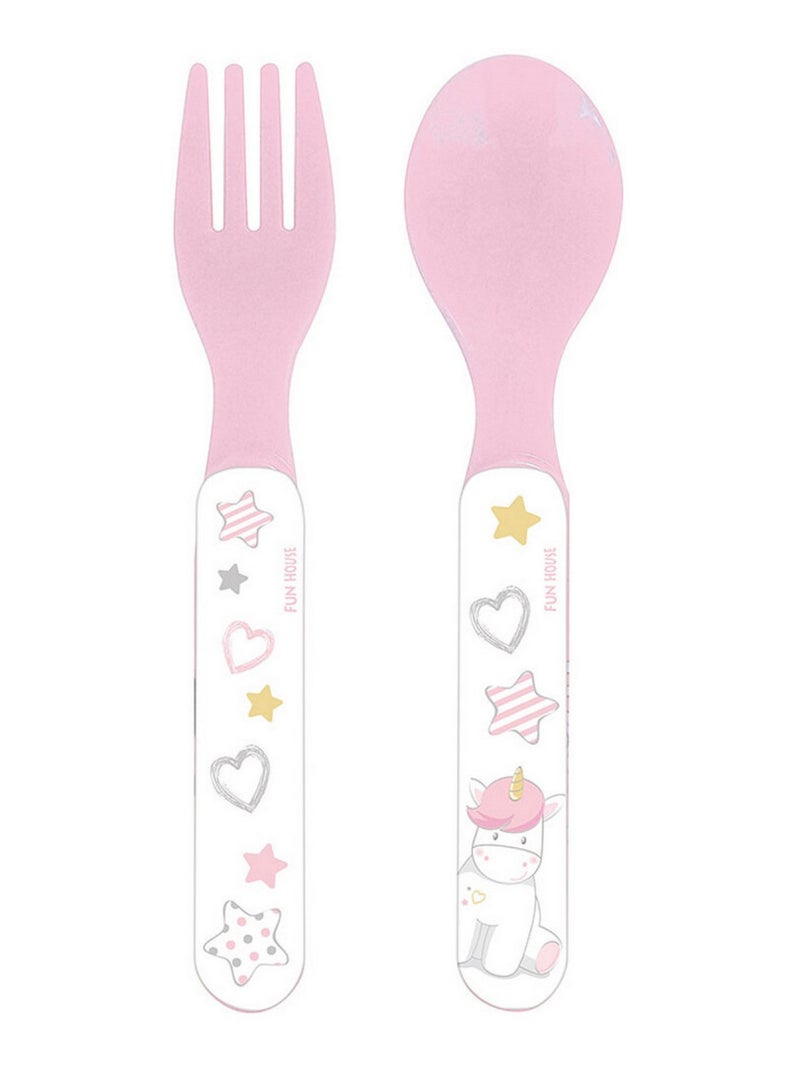 Licorne Ensemble Couverts (Fourchette, Cuillere) Multicolore - Kiabi