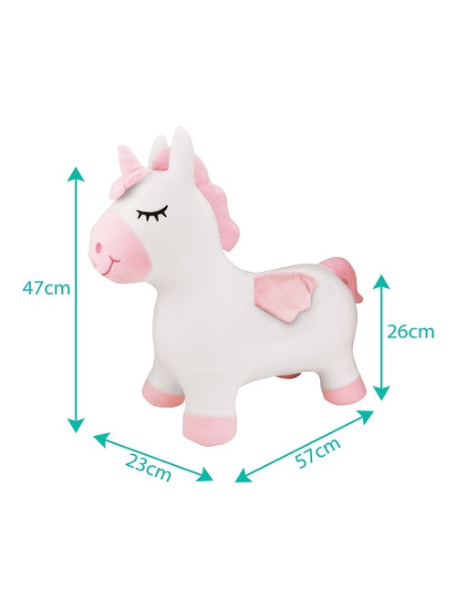 Licorne Sauteuse Gonflable avec housse en peluche - Kiabi