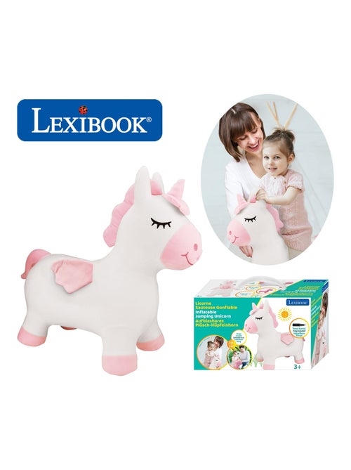 Licorne Sauteuse Gonflable avec housse en peluche - Kiabi
