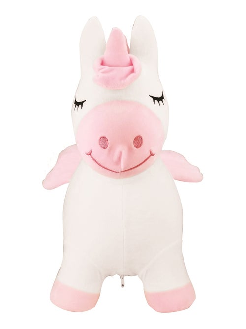 Licorne Sauteuse Gonflable avec housse en peluche - Kiabi