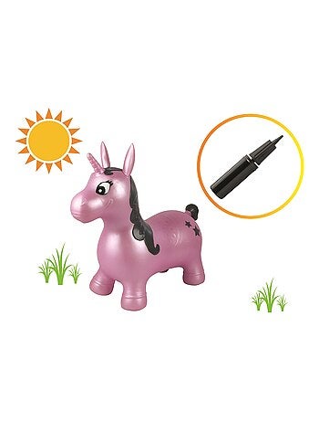 Licorne Sauteuse Gonflable Rose