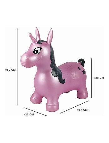 Licorne Sauteuse Gonflable Rose