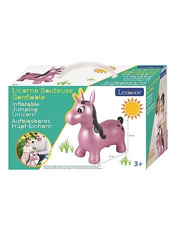 Licorne Sauteuse Gonflable Rose