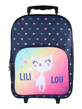 Lili Lou - Sac à dos à roulettes bleu marine 1 compartiment - Bagtrotter