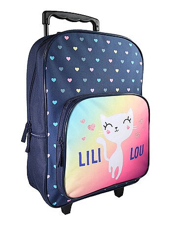 Lili Lou - Sac à dos à roulettes bleu marine 1 compartiment - Bagtrotter