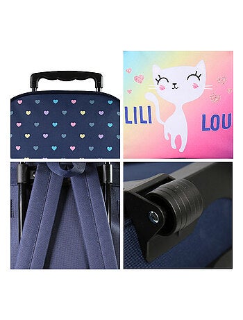 Lili Lou - Sac à dos à roulettes bleu marine 1 compartiment - Bagtrotter