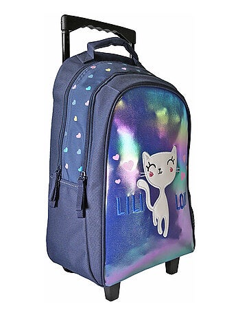 Lili Lou - Sac à dos à roulettes bleu marine 2 compartiments - Bagtrotter