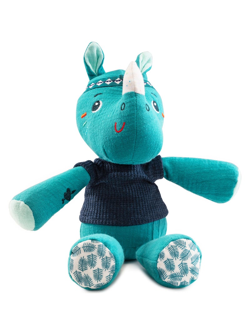 Lilliputiens - Peluche câline Marius le rhinocéros Bleu - Kiabi